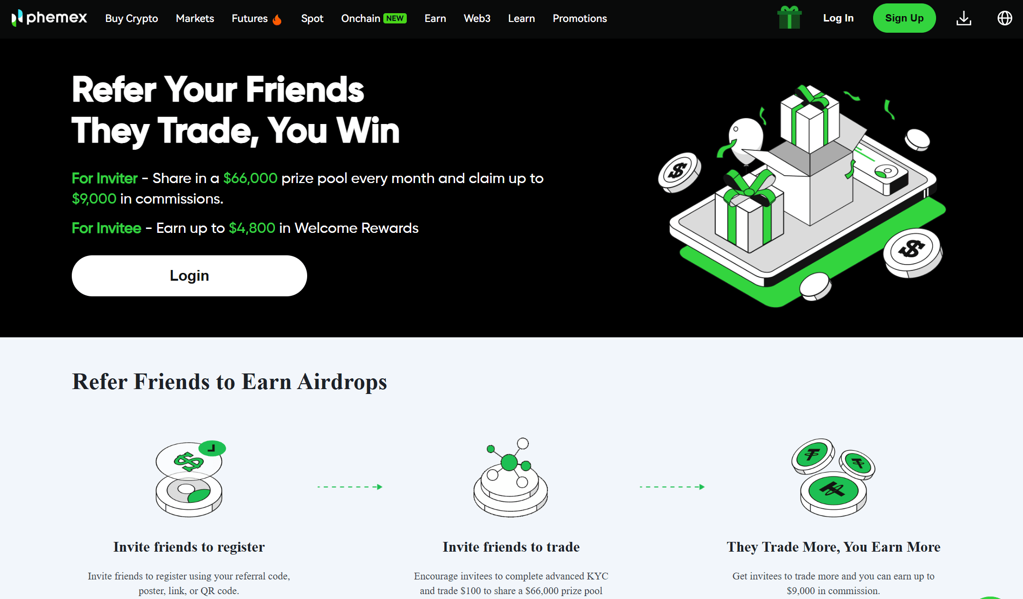 Phemex referral ve Collaborator programı komisyon yapısı