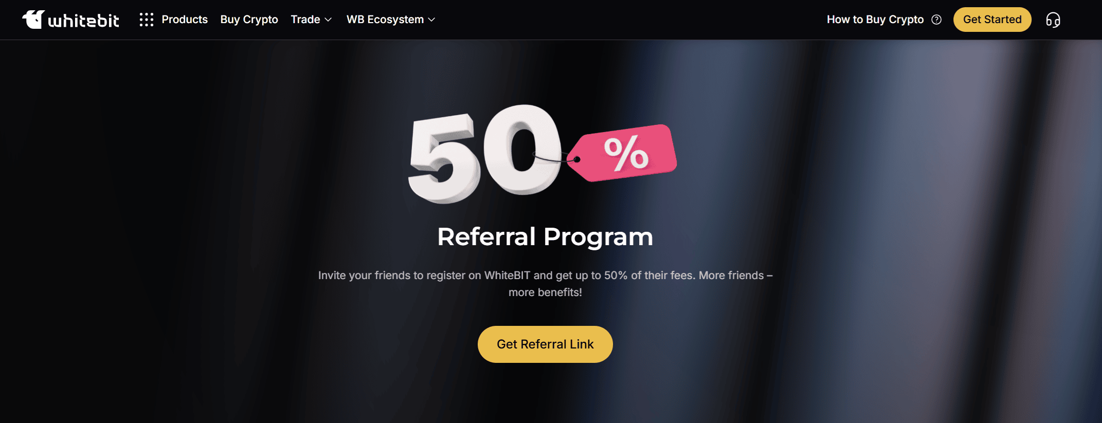 WhiteBIT referral programı komisyon yapısı